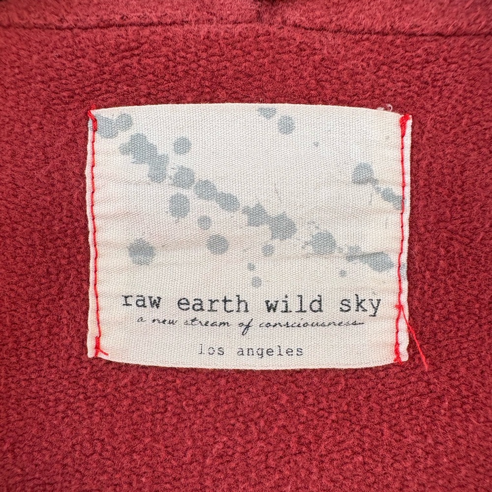 Raw Earth Wild Sky Rust Red Jacket Hoodie Medium Cotton - Picture 4 of 9